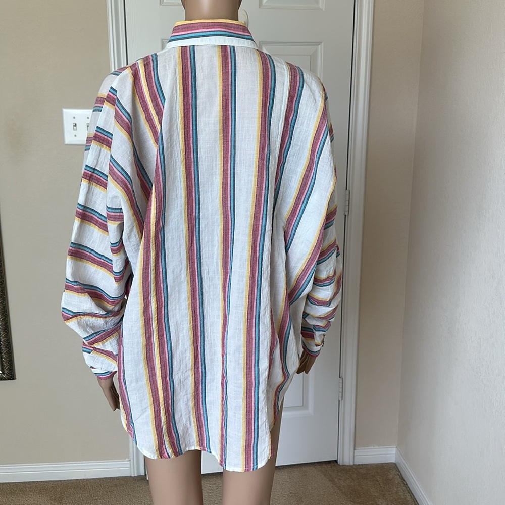 99% Cotton BDG Multicolor Striped women’s Shirt Size S/P - Picture 4 of 13